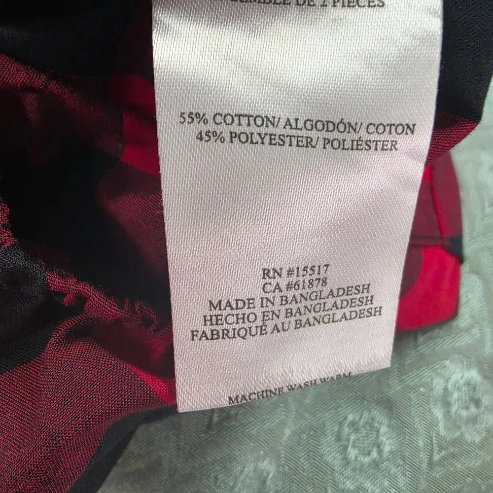 Mick‎ Mack Ltd Baby Boy Buffalo Plaid Bow Tie Bodice Romper Red Black 6/9M